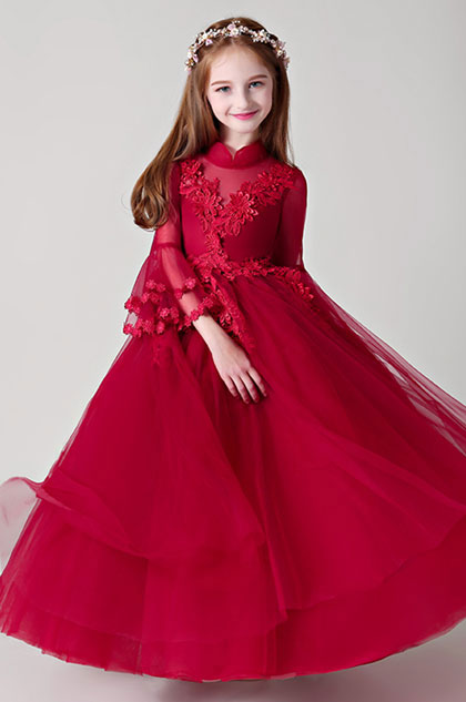 flower girl gown red