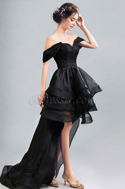 Sexy Off-Shoulder Long Train Party Prom Dress 