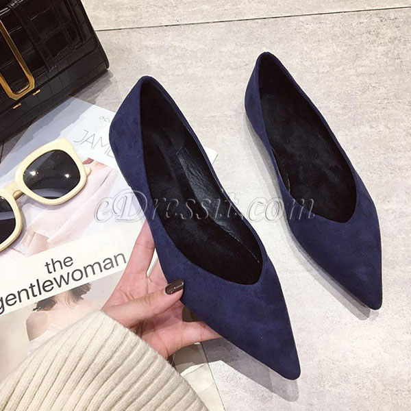 navy blue suede flat shoes