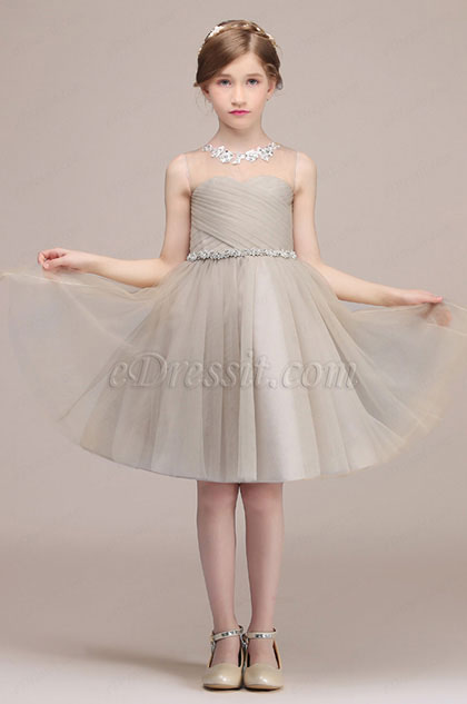 light grey flower girl dresses