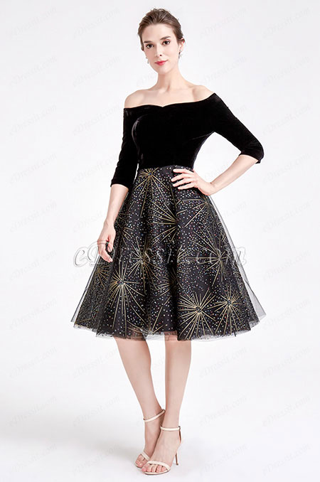 black short skirt and top