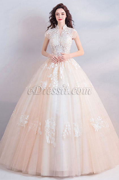 collar neck gown