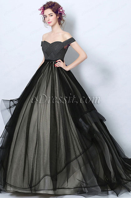 sexy black ball dress