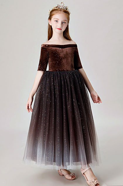 shiny off shoulder dress