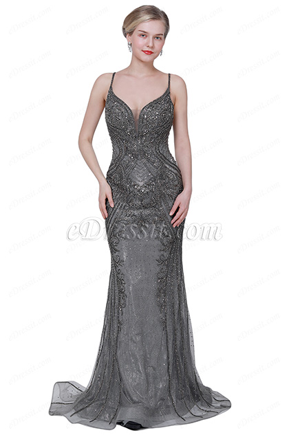 dark grey ball gown
