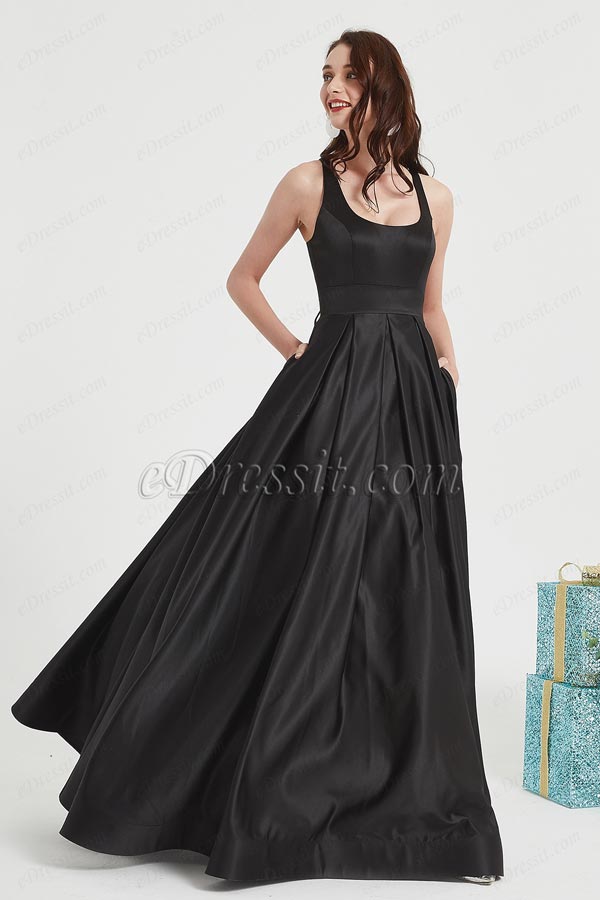 black dress with puffy skirt