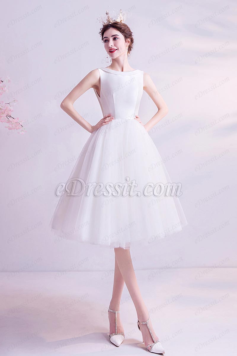 White Short Tulle Dress for Girls