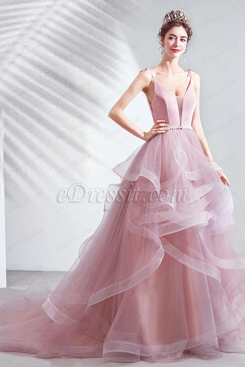 sexy pink wedding dress