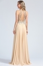 beige beaded gown