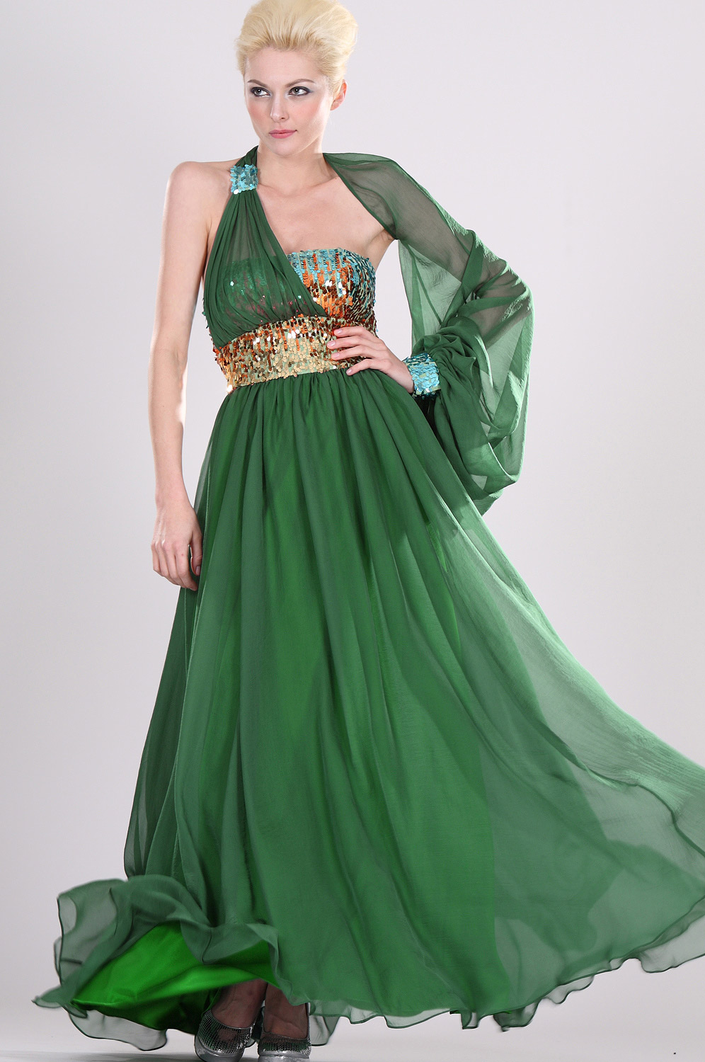 Edressit Stylish Single Sleeve Evening Dress 00103704