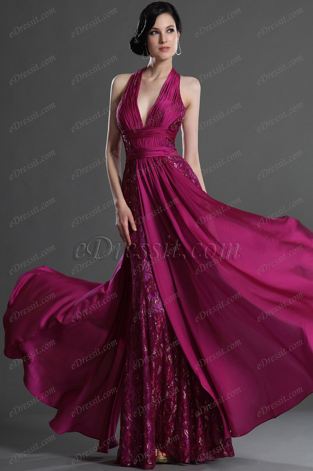 v cut frock