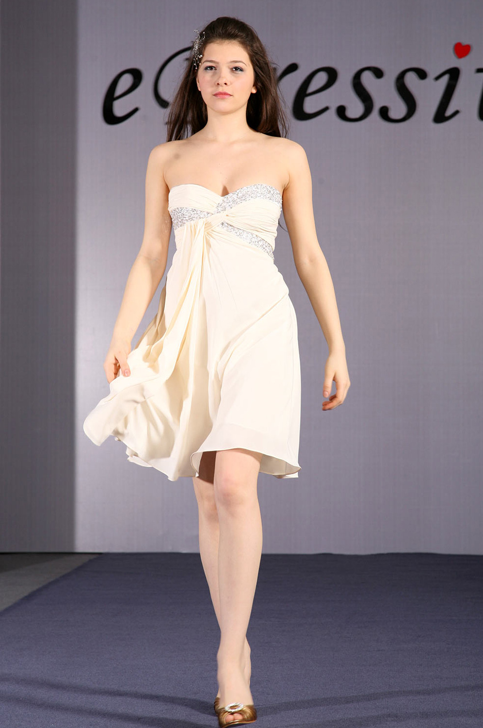 eDressit Beige Cute Strapless Cocktail Dress (04091814)