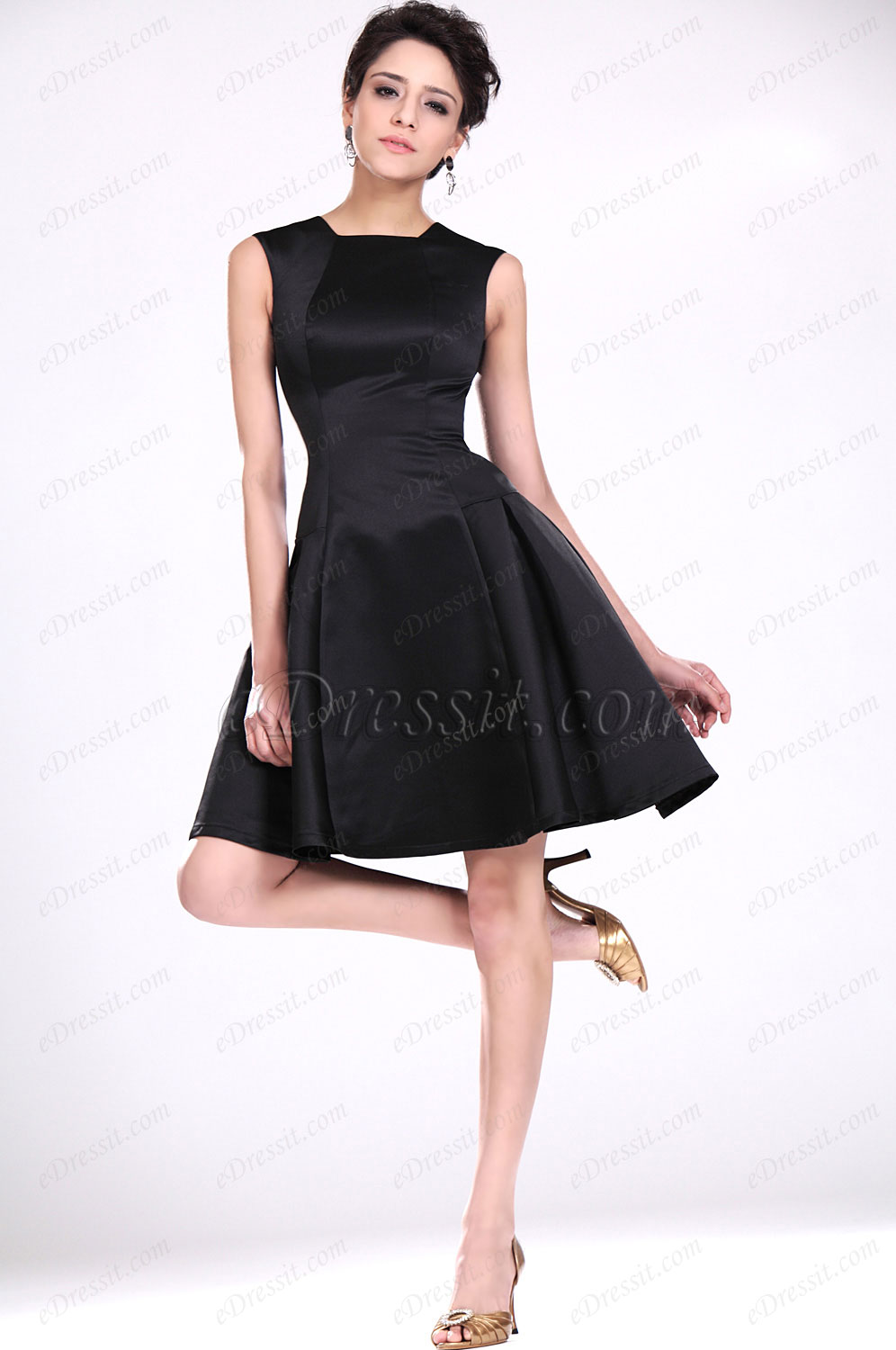eDressit New Elegant Black Fitted Party Dress (04117300)