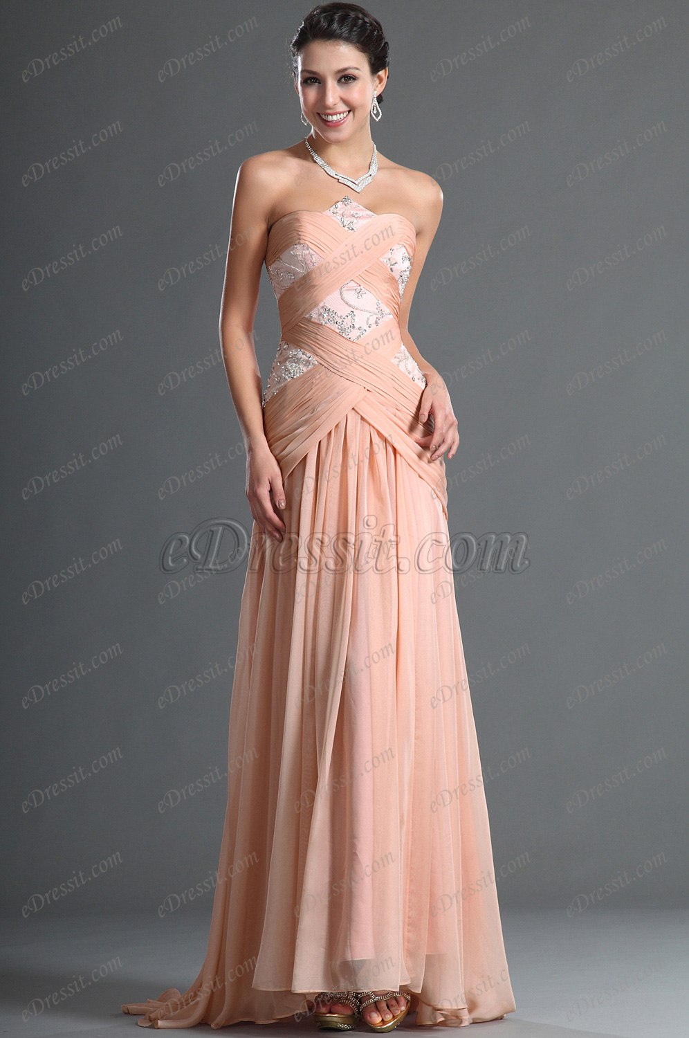 eDressit Elegant Pink Sleeveless Evening Dress (00128401)