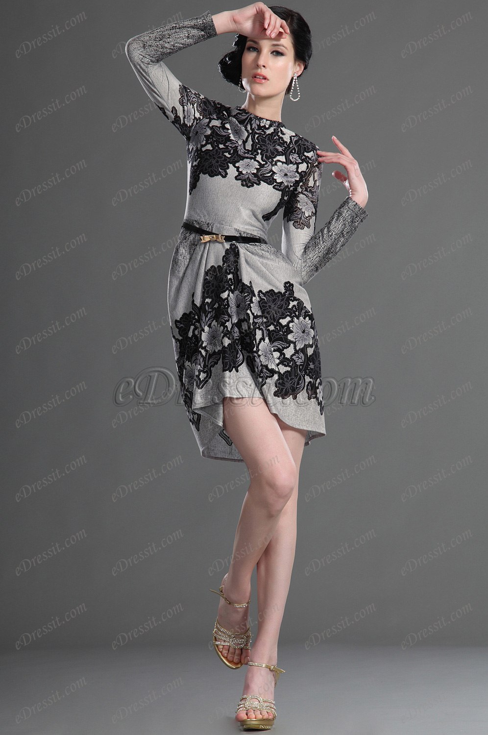 eDressit Long Sleeves Elegant Party Dress Day Dress (03123408)