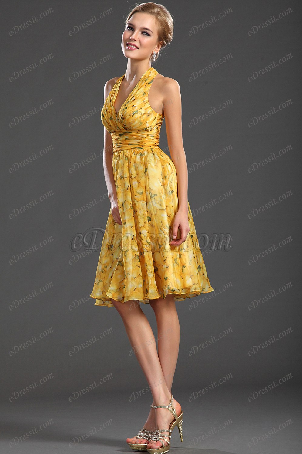 eDressit New Charming Printed Halter VNeckline Cocktail Dress (04124768)
