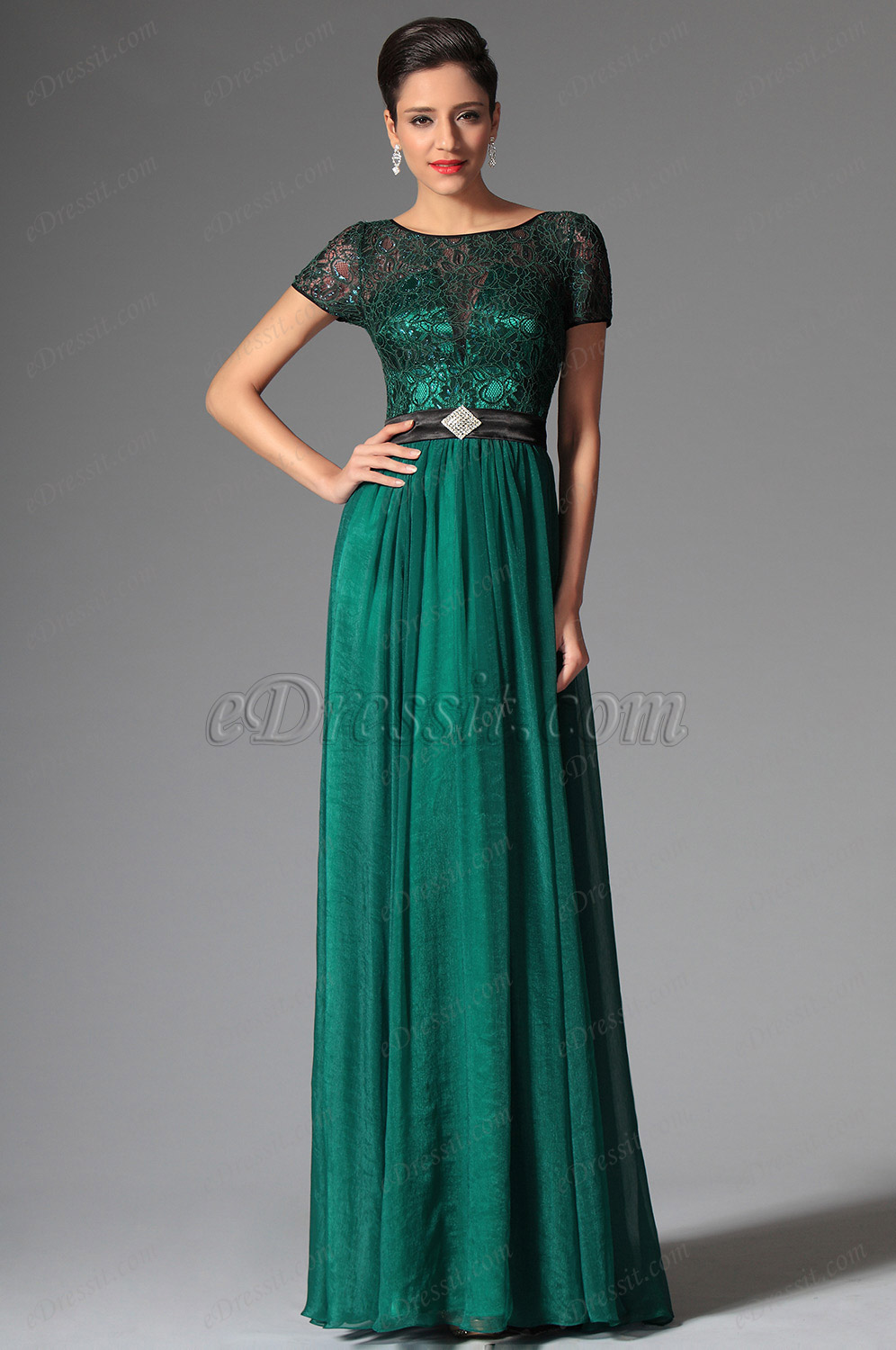 dark green evening dress uk