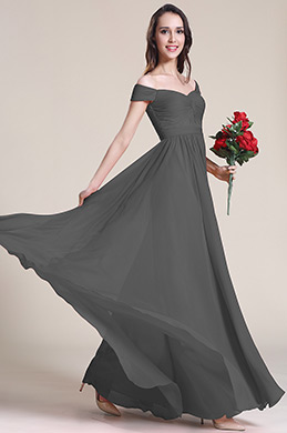 Grey Red Formal Dress