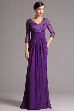 purple lace dress with sleeves