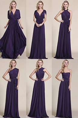 elegant purple bridesmaid dresses