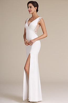 sexy white reception dress