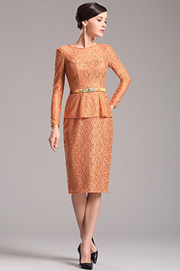 Orange Moins De 100 Robe Femme Mi Longue Habillée