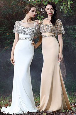white beaded formal dress