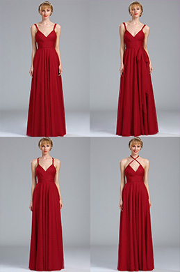 burgundy convertible bridesmaid dress