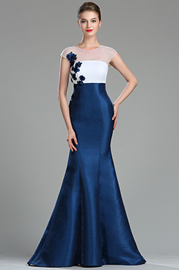 white and blue party dress