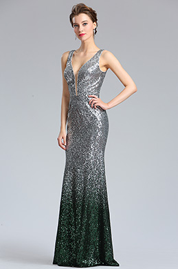 green silver dress