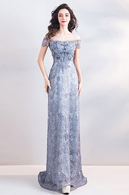 eDressit New Grey-Blue Sequins Lace Long Party Ball Dress (36206532)