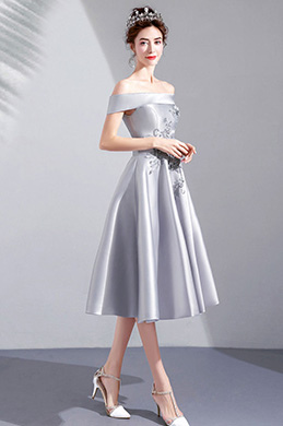 Boutique En Ligne De La Robe Témoin De Mariage Mi Longue