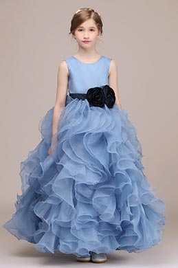 dusty blue kids dress