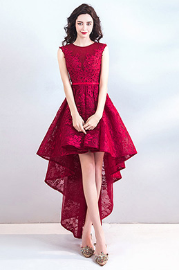 red evening dress midi