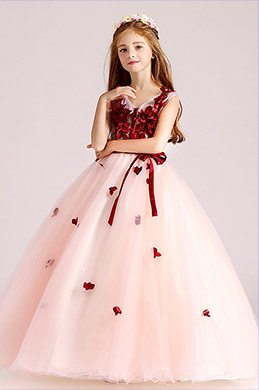 petal pink flower girl dresses