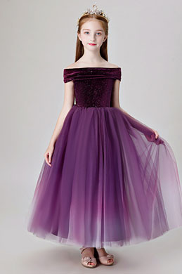 pink and purple flower girl dresses