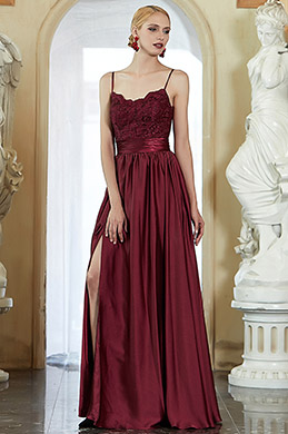 burgundy gala dress