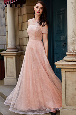 eDressit New Orange-Pink Off Shoulder Sequins Party Ball Dress (02201501)