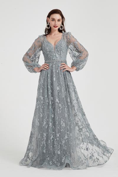 grey special occasion dress
