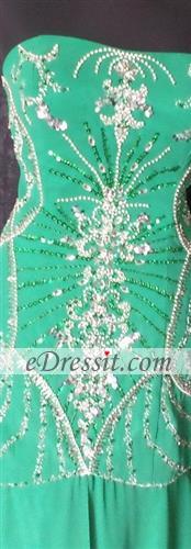 Green Strapless High Slit Evening Dress/Bridesmaid Dress (C36140304)