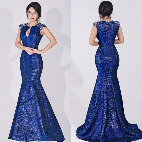 aqua blue evening gown
