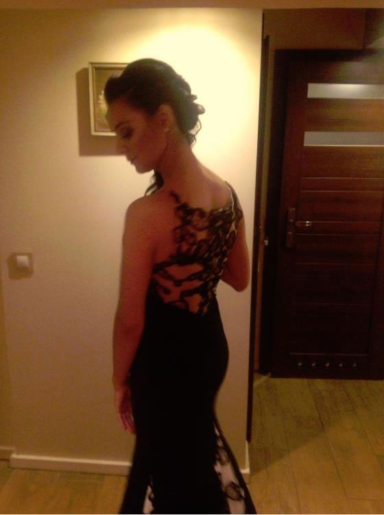 eDressit Black Lace Applique Evening Gown (02153300)